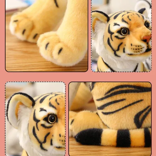Vista 4 de GUDVES Tiger Tale Toys - Peluche de tigre blanco de 7.8 pulgadas, bonito y realista regalo para niños
