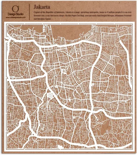 Vista 28 de O3 Design Studio Aberdeen - Mapa de papel cortado en papel blanco de 12 x 12 pulgadas