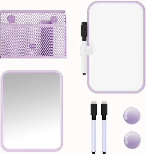 Vista 7 de Svartur - Accesorios magnéticos para casillero de niñas con pizarra magnética, espejo de casillero y soporte magnético para bolígrafos, decoración