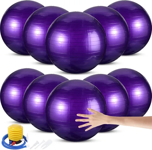 Vista 8 de Jerify Pelota de ejercicio de 10 piezas de pelota de pilates, pelota de yoga a granel para fitness, embarazo, parto, silla de bola de núcleo,