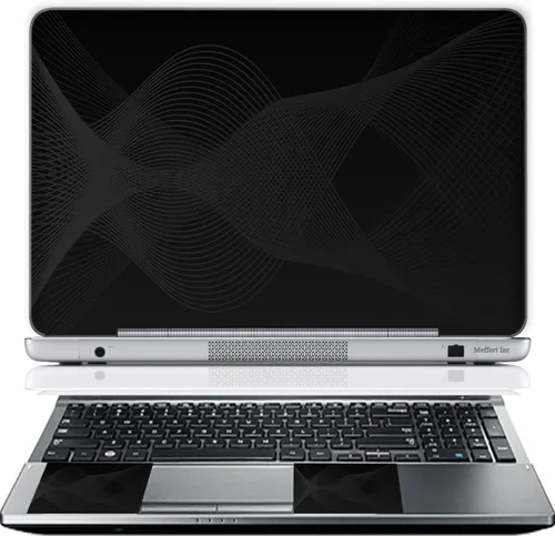 Vista 8 de Meffort Inc Adhesivo decorativo para laptop de hasta 12.3 pulgadas (incluye 2 muñequeras) - Nubes de galaxia