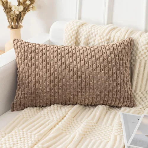 Vista 10 de UGS UGASA - Funda de almohada decorativa de pana suave de 18 x 18 pulgadas, funda de almohada cuadrada a rayas estilo bohemio para sofá, sala