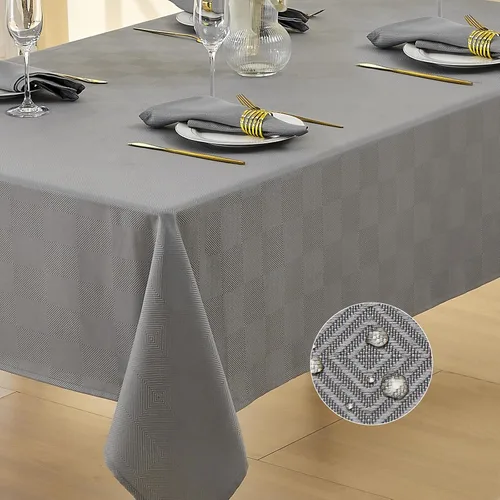 Vista 11 de Mantel rectangular de lino texturizado impermeable y sin arrugas, mantel de granja resistente a las manchas, mantel decorativo de tela para mesa