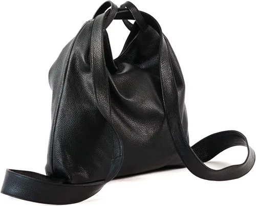 Vista 2 de Mochila de piel para mujer - Bolso de hombro convertible hecho a mano de piel auténtica