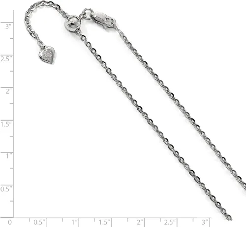 Vista 2 de 2mm Cadena de Cable Ajustable Collar en plata de ley