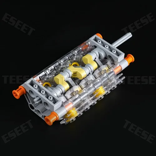 Vista 4 de TEESE 55pcs cigüeñal-motor-accesorios-kit con biela-cilindro- cabezal, compatible con piezas técnicas, para STEM-MOC-EV3-Proyecto-Bloques a granel