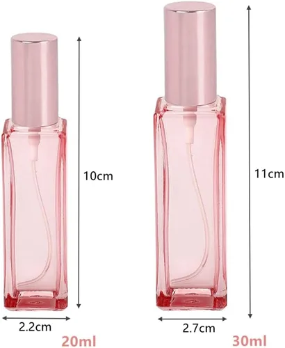 Vista 2 de Botella recargable portátil de vidrio atomizador de botella de vidrio sub-botella de viaje, rosa, 0.3 fl oz