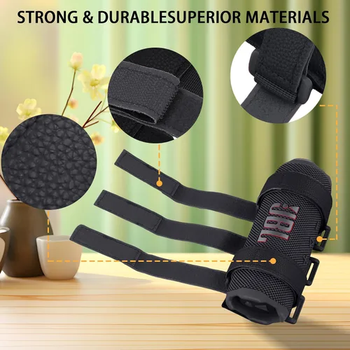 Vista 8 de co2CREA Soporte para altavoz portátil para la mayoría de los altavoces inalámbricos Bluetooth, correa ajustable para altavoces al aire libre negro