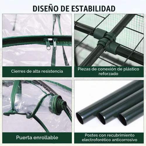 Vista 3 de Mini invernadero de 4 niveles para exteriores