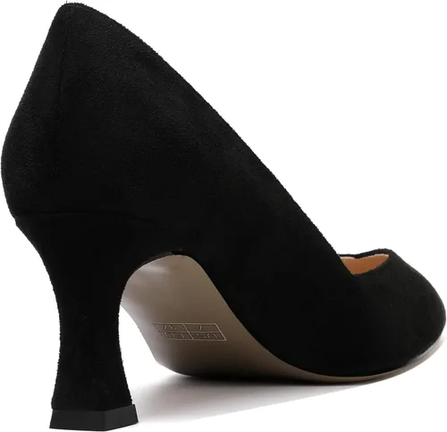 Vista 3 de Zapatos de tacón medio para mujer, con puntera puntiaguda, sin cordones, color liso, de 2.5 pulgadas