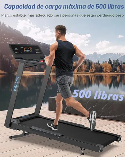 Vista 2 de Cinta de correr inclinada automática, caminadora resistente de inclinación del 15% para el hogar 4.5HP, 10 MPH, 500 lbs Capacity, 20'' x 55