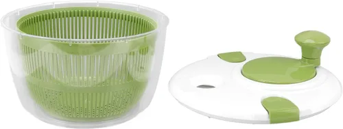 Vista 8 de Lavadora de secadora giratoria de ensalada, manivela grande profesional, utensilios de cocina para ensalada, manivela de mano, multifuncional