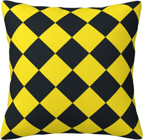 Vista 16 de Aspen - Fundas de almohada doradas y azul princesa a cuadros retro para sofá, fundas de cojín decorativas para decoración del hogar, habitación