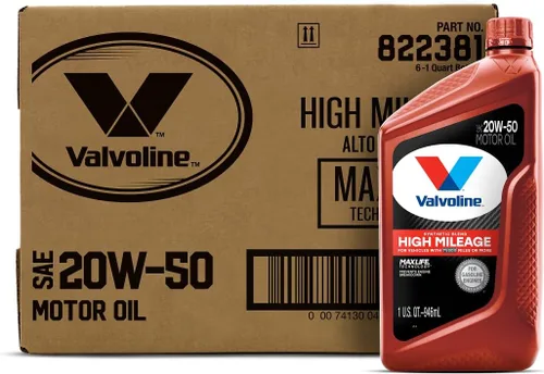 Vista 61 de Valvoline - Aceite de alto millaje 150 K con MaxLife Plus Technology, SAE 5W-20, 1 cuarto de galón