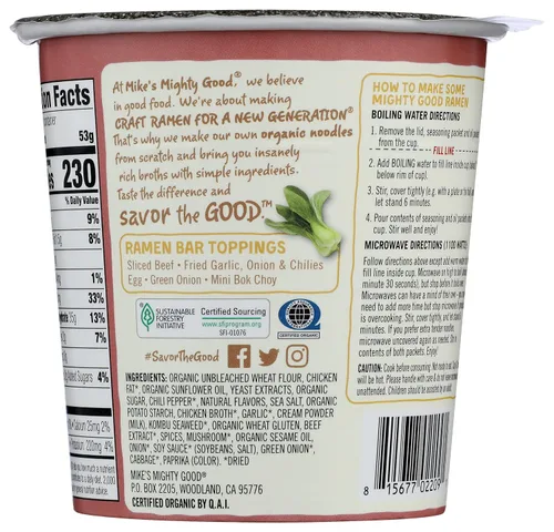 Vista 2 de MIKES MIGHTY GOOD - Taza de ramen de carne picante, 1.8 onzas