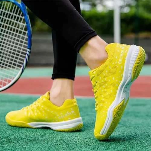 Vista 5 de Jakcuz Zapatos de tenis de bádminton para mujer, zapatos de pickleball, squash, voleibol, con cordones, para entrenamiento de cancha en interiores