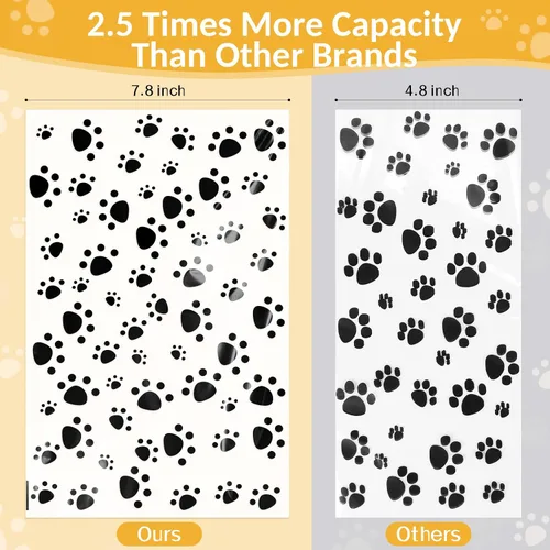 Vista 4 de 100 bolsas de celofán con estampado de patas de perro de mayor capacidad, bolsas de golosinas para perros y gatos con calcomanías, bolsas de dulces
