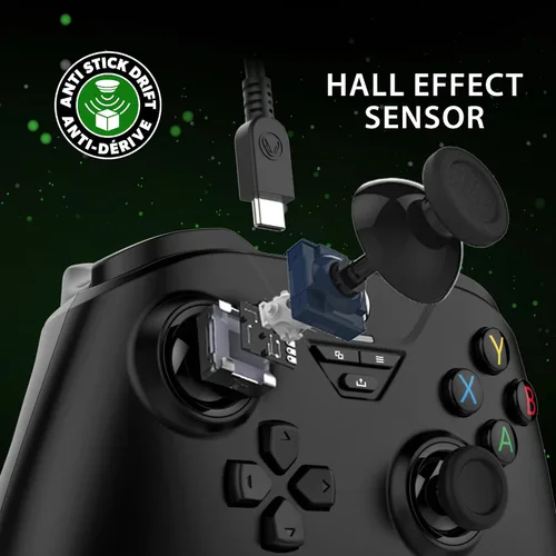 Vista 3 de Snakebyte Wired Video Game Controller - Xbox Series XS, Xbox One & PC - Officially Licensed Gamepad Base X - Hall Effect Sensors for Precision