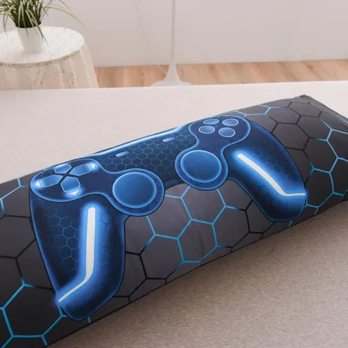 Vista 2 de NTBED Funda de almohada corporal con cierre de sobre de microfibra para videojuegos para niños y adultos (20 x 54 pulgadas, azul)