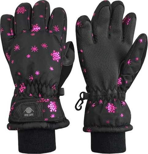 Vista 24 de N'Ice Caps - Guantes térmicos de invierno para niños, impermeables y cálidos Negro