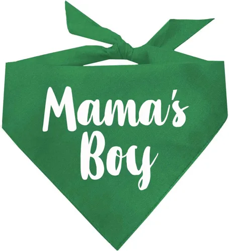 Vista 10 de Mama's Boy Bandana para perro 100% algodón triángulo ajustable Hecho en Estados Unidos Día de San Valentín Negro, XS (6)