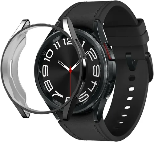 Vista 3 de Funda compatible con Samsung Galaxy Watch 6 Classic de 1.693 in 2023, suave TPU chapado en todo el contorno, a prueba de arañazos, funda protectora