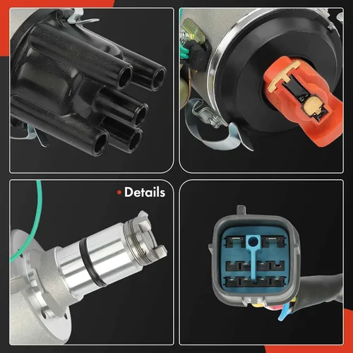 Vista 8 de Distribuidor de encendido A-Premium con tapa y rotor Compatible con Volkswagen Beetle, Campmobile, Fastback, Karmann Ghia, Rabbit, Scirocco
