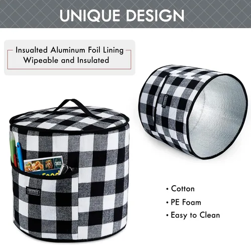 Vista 3 de BAGSPRITE Cubierta antipolvo compatible con Instant Pot 6 cuartos de galón, cubierta aislada para olla a presión con bolsillos para accesorios