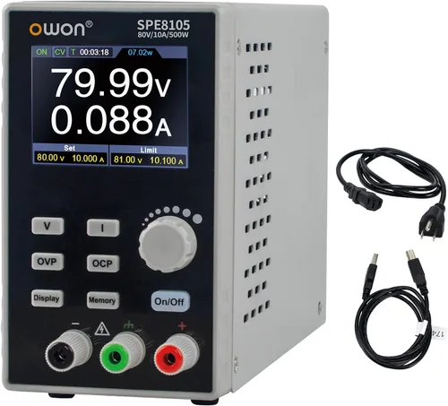 Vista 10 de OWON Fuente de alimentación de laboratorio (0-30V 0-5A), fuente de alimentación CC de banco programable de 150 W con pantalla LCD de 2.8 pulgadas