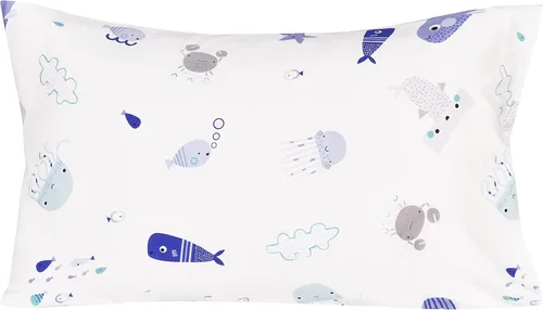 Vista 4 de J-pinno Juego de sábanas tamaño individual, diseño de animales marinos, peces y ballenas, mundo submarino, lindo, acogedor, divertido, para niños