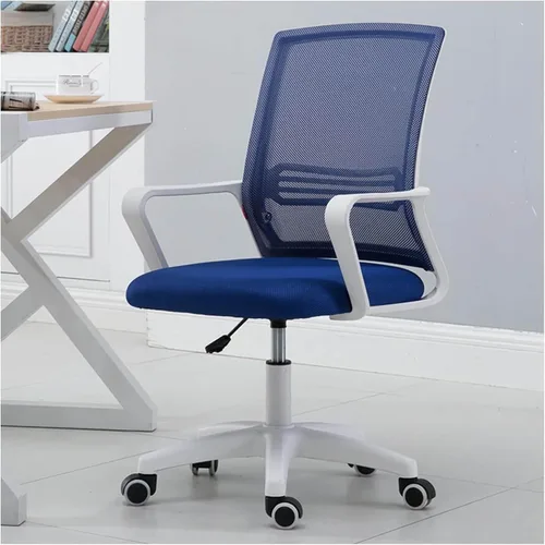Vista 10 de Home Mesh Back Swivel Chair with Padded Seat and 360° Swivel - Computer Desk Chair with Arms - Adjustable Task Chair for Office - White Mesh Task