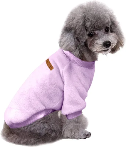 Vista 10 de Ropa para mascotas, suéter suave, cálido y grueso, suéter de invierno para perros (talla S, color rosa) Jecikelon pullover pet apparel for dogs