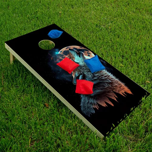 Vista 3 de Juego de 2 fundas de vinilo profesionales para tableros de Cornhole - Calcomanías de vinilo para tableros de cornhole - Adhesivo de vinilo