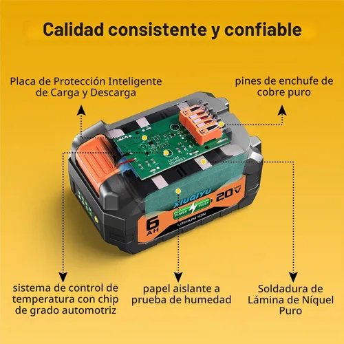 Vista 4 de Batería De Repuesto De Capacidad Verdadera Para Herramientas Dewalt Naranja-rojo Nuevo EN VENTA
