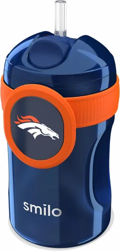 Vista 27 de Smilo Vaso con popote de Arizona Cardinals con licencia oficial de la NFL, para bebés y niños pequeños, con popote de silicona ponderado y capacidad
