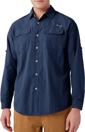 Vista 11 de NAVISKIN Camisas de pesca con protección solar UPF 50+ de manga larga para hombre, PFG para senderismo, viajes, campamento