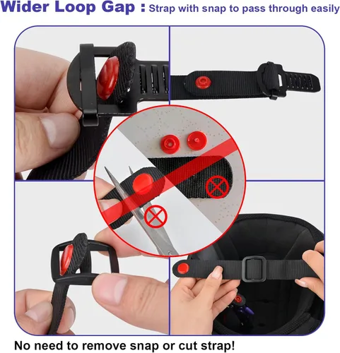 Vista 6 de iGuerburn Kit de hebilla de liberación rápida para casco de motocicleta, accesorios de casco de motocicleta de acero inoxidable, hebilla de correa