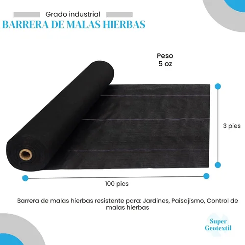Vista 2 de Super Geotextile Tela profesional de barrera de malezas geotextil de 5 onzas, tela de paisaje resistente para jardinería, paisajismo, tela