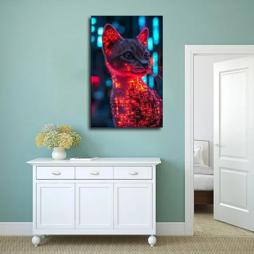 Vista 4 de Vaporwave Retro Futuristic Wall Art – Neon Cityscape Print – 80s Synthwave Aesthetic Poster for Bedroom & Office Decor Modern Wall Prints Abstract