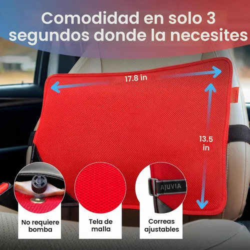 Vista 12 de Vitalizador de espalda – Soporte lumbar de coche para asiento de conducción – Almohada de coche para asiento de conducción – Soporte lumbar