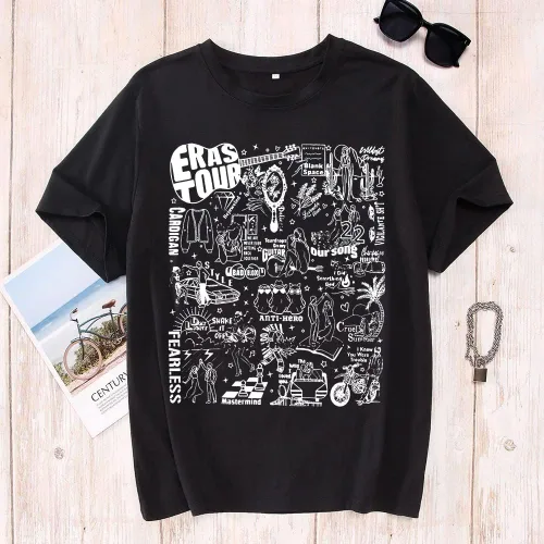 Vista 4 de GLIGLITTR Camiseta de manga corta para hombre, diseño de música country, diseño retro, para concierto de música, Er.as T. Our Fans Lover Gift