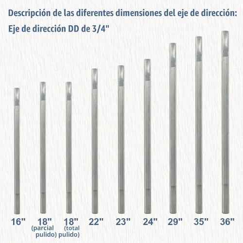 Vista 3 de COOL STAR Eje de dirección DD universal de 16 pulgadas de longitud 3/4" DD 0.75 pulgadas compatible con juntas universales en U universales de 3/4