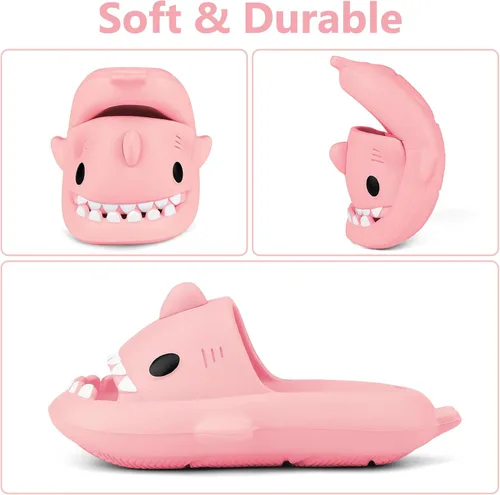 Vista 3 de Sandalias de baño con diseño de tiburón para niños y niñas Sandalias de ducha para niños y niñas Sandalias de playa y piscina Secado rápido