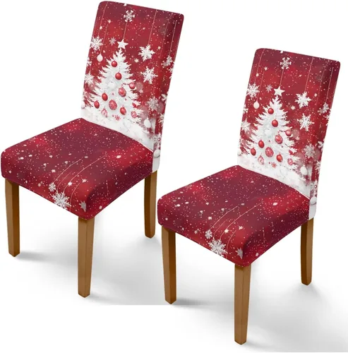 Vista 30 de Rnyleeg Fundas de silla de Navidad para sala de estar, diseño de muñeco de nieve azul, estampado de pájaros, fundas para sillas de comedor, 1