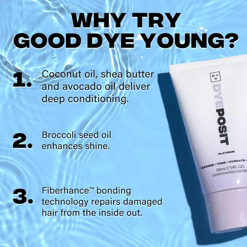 Vista 6 de Good Dye Young Color Depositing Mask, DYEposit Color Depositing Conditioner, Tratamiento Tonificante, Tonifica y Mejora el Cabello Tratado