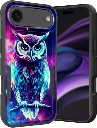 Vista 105 de Funda para iPhone Air, doble capa híbrida resistente resistente a prueba de golpes de policarbonato duro + funda protectora de silicona suave