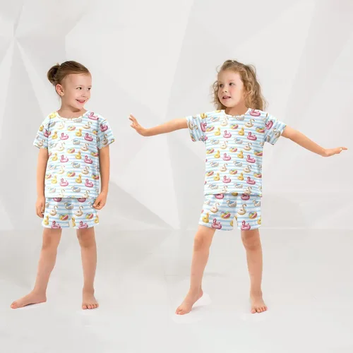Vista 5 de panksolu Pajama Sets Short Sleev Cotton Sleepwear Summer Pjs 2 Piece for 5-14Y