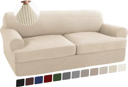 Vista 20 de Turquoize Funda para sillón con cojín en forma de T para sala de estar, funda elástica para sofá, funda suave para sillón, fundas de muebles