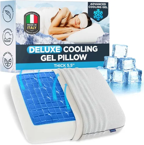 Vista 11 de Technogel Almohada de gel refrescante de lujo, tecnología de enfriamiento patentada, espuma viscoelástica inodora, soporte ergonómico transpirable