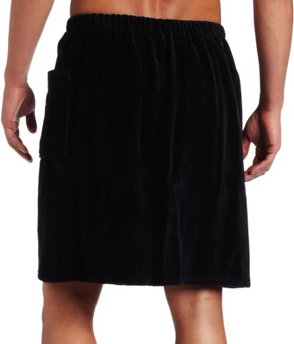 Vista 2 de Toalla de algodón Terry para hombre, color negro, pequeña y mediana, Negro